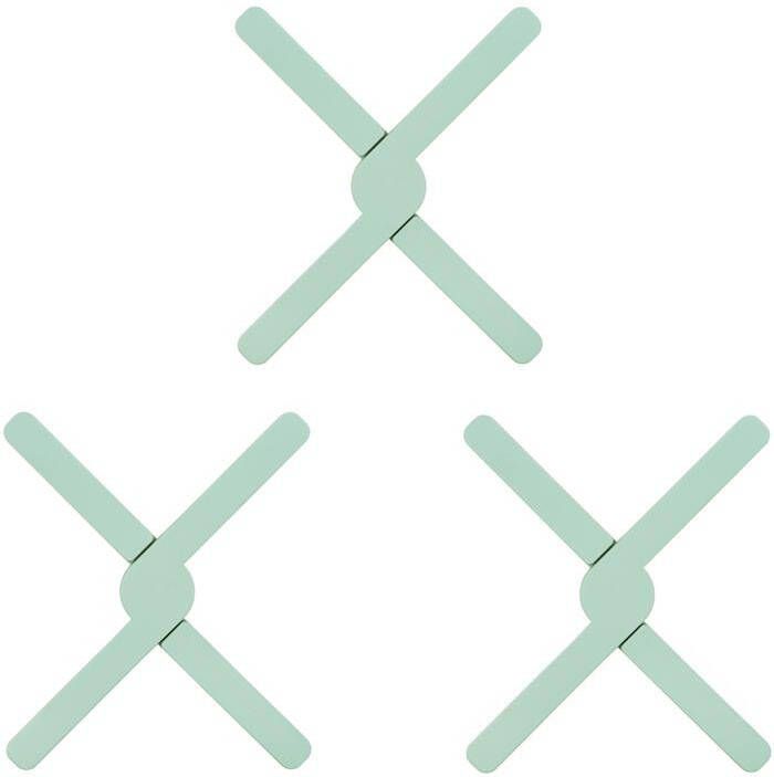 Krumble Opvouwbare siliconen pannenonderzetter Groen Set van 3