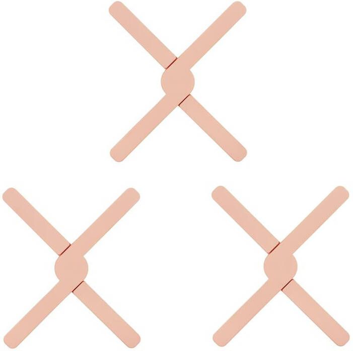 Krumble Opvouwbare siliconen pannenonderzetter Roze Set van 3