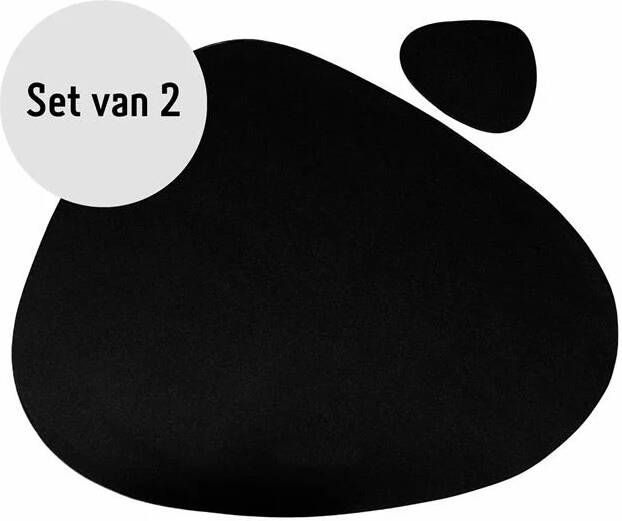 Krumble Placemat set design 2 stuks Zwart