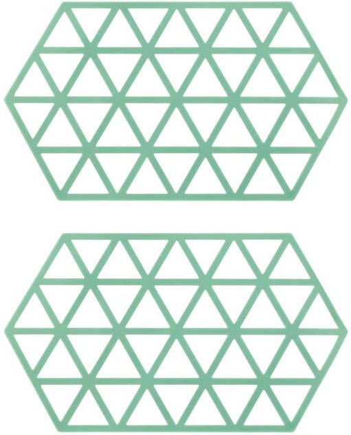 Krumble Siliconen pannenonderzetter Hexagon lang Groen Set van 2