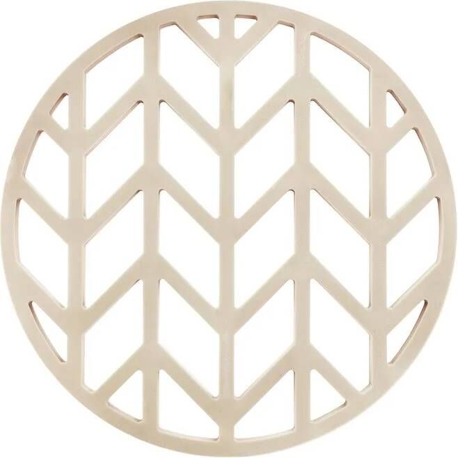 Krumble Siliconen pannenonderzetter rond met pijlen patroon Beige