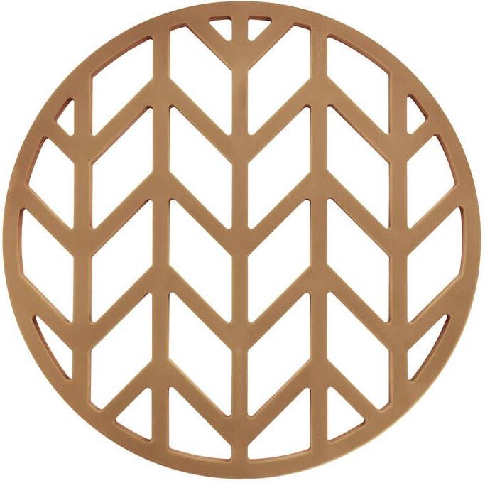 Krumble Siliconen pannenonderzetter rond met pijlen patroon Bruin
