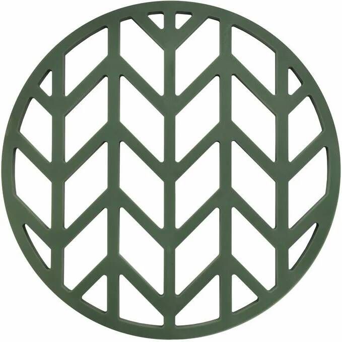 Krumble Siliconen pannenonderzetter rond met pijlen patroon Groen