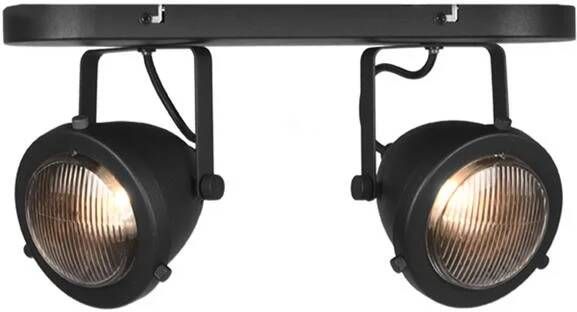 LABEL51 Led Spot Moto 2-Lichts Zwart Metaal Glas