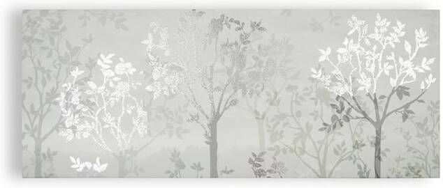 Laura Ashley Canvas Met Zilveren Metallic Details | Misty Woodland | 40x100 Cm