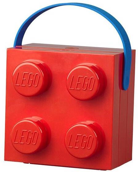 LEGO Set van 2 Lunchbox Brick 4 met handvat Rood