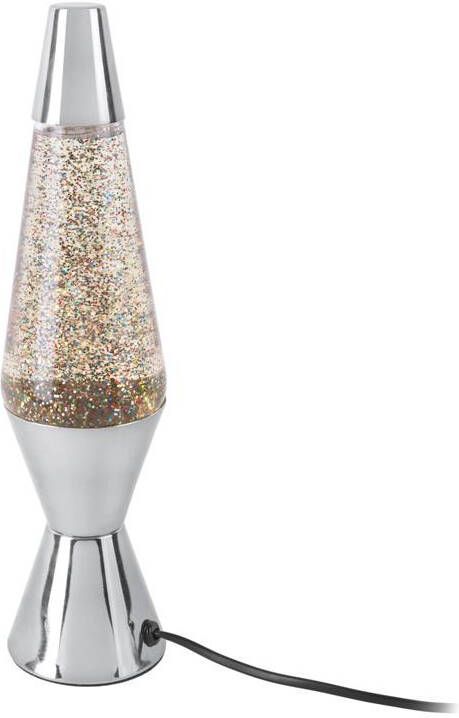 Leitmotiv Glitter lavalamp tafellamp 37 cm hoog Ø10 cm glitter chroom