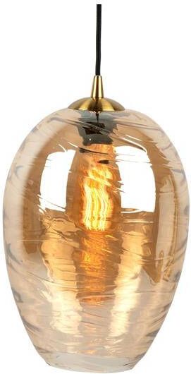 Leitmotiv Pendant lamp Glamour Cone glass amber brown