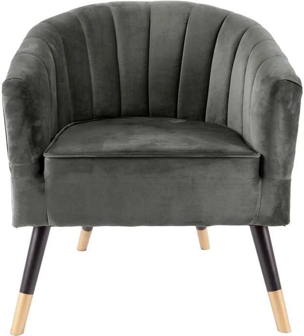 Leitmotiv fauteuil Royal 70 x 71 x 80 cm fluweel hout taupe