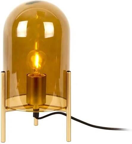 Leitmotiv Tafellamp Glas Bell Mosgroen Gouden frame