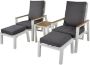 4 Seizoenen Tuinmeubelen Lesli Living Duo Loungeset Aluminium Ligbedden Coda Wit incl. Tafeltje - Thumbnail 2