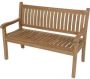 EazyLife Lesliliving Tuinbank Teak 2-persoons gebogen rug 130cm Bruin - Thumbnail 4