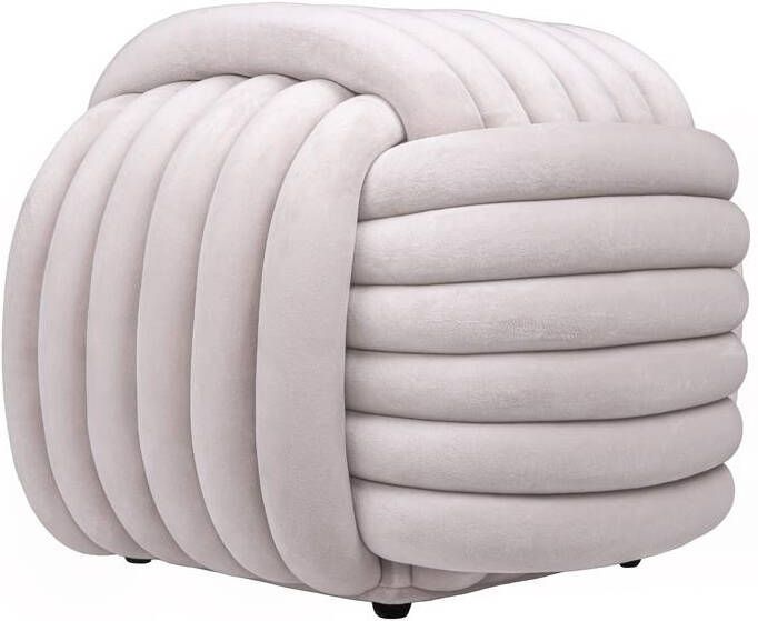 QUVIO Vierkante poef Geknoopt 45x45x42 cm Beige
