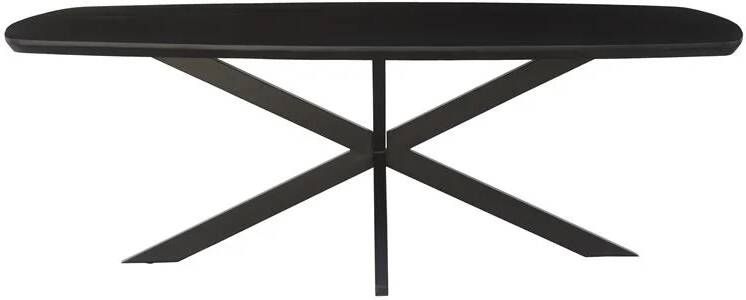 Livingfurn Eetkamertafel Jesper Danish Oval Black 230cm Mangohout Gecoat Staal - Foto 2