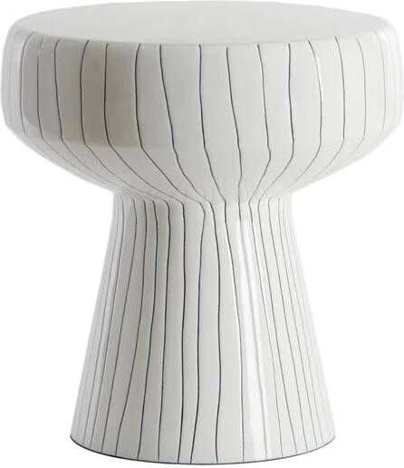 Light & Living Bijzettafel Dakwa 38cm Wit Zwart Rond