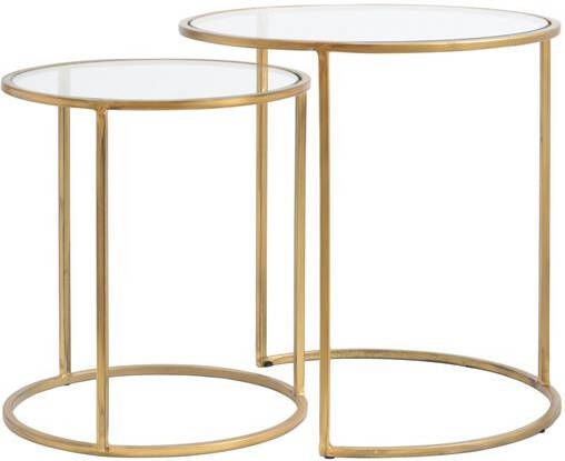 Light & Living Duarte Ø40x45+Ø50x52 cm bijzettafel set van 2 (Kleur: goud)