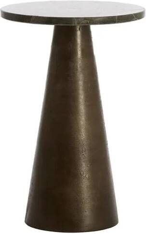 Light & Living Light&living Bijzettafel Ø29x43 cm YNEZ donker bruin marmer+donkr b...