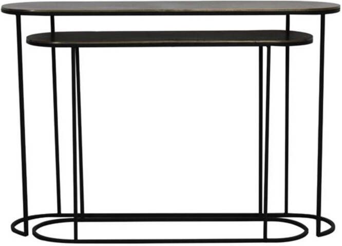 Light & Living Light&living Side table S|2 max 118x28x81 cm BOCOV antiek brons-zwart