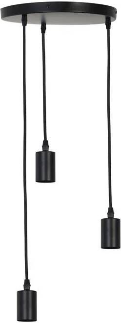 Light & Living Hanglamp 'Brandon' 3-Lamps kleur Zwart