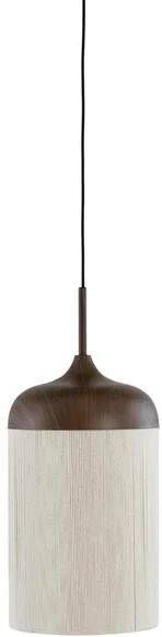 Light & Living Hanglamp Dania Houtlook en touw 16cm Donkerbruin Japandi