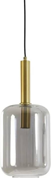 Light & Living Light&living Hanglamp Ø22x52 cm LEKAR antiek brons+smoke glas