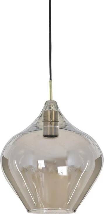 Light & Living Light&living Hanglamp Ø27x29 5 cm RAKEL antiek brons+smoke