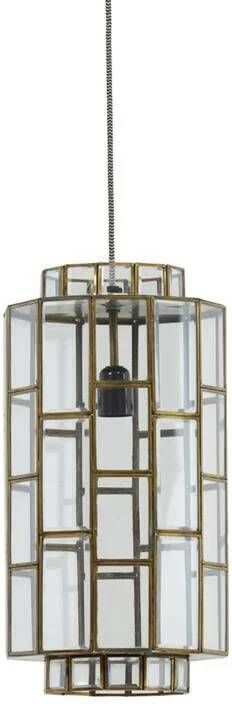 Light & Living Sostrene Hanglamp 24x45cm glas met antiek brons Klassiek - 2 jaar garantie