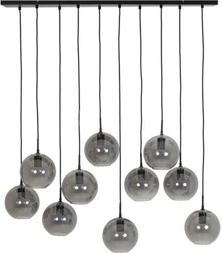 Light & Living Subar 10L 124x35x120 cm zwart rookglas hanglamp