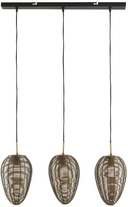 Light & Living Hanglamp Yaelle 3-Lamps Antiek Brons Mat Zwart