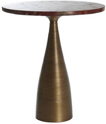 Light & Living Light&living Bijzettafel Ø52x59 cm BAHIA rood agaat+antiek brons