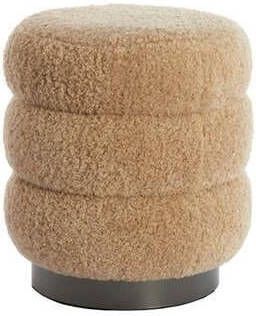 Light & Living Light&living Poef Ø40x45 cm JOBBI beige+mat zwart - Foto 4