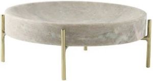 Light & Living Light&living Schaal op voet Ø27x9 cm ELSEMIEK bruin-wit marmer+goud