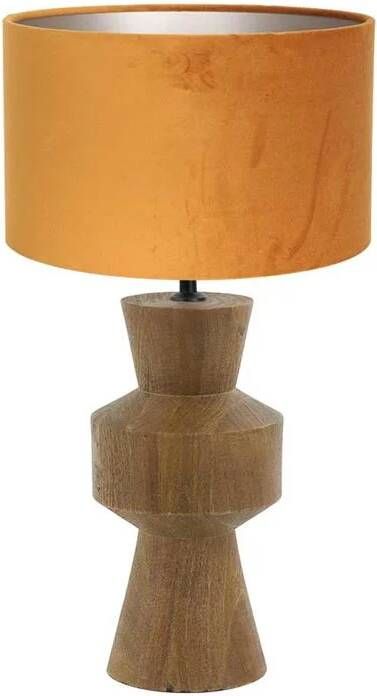 Light & Living Light Living tafellamp Gregor goud hout 17 cm E27 fitting 3593BE