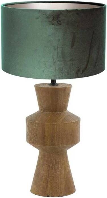 Light & Living Light Living tafellamp Gregor groen hout 17 cm E27 fitting 3596BE