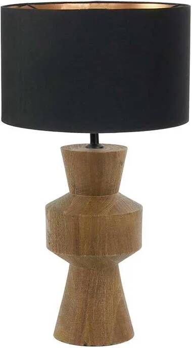 Light & Living Light Living tafellamp Gregor zwart hout 17 cm E27 fitting 3591BE