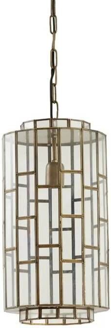 Light & Living Sostrene Hanglamp 24x45cm glas met antiek brons Klassiek - 2 jaar garantie