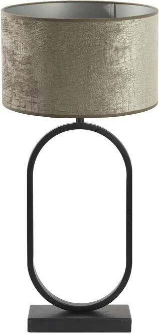 Light & Living Tafellamp Jamiri|Chelsea Zwart|Zilver Ø30x67cm
