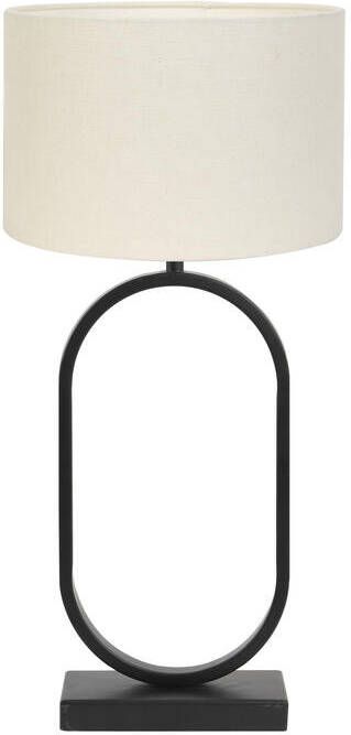 Light & Living Tafellamp Jamiri|Livigno Zwart|Eiwit Ø30x67cm