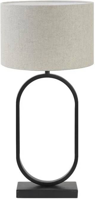 Light & Living Tafellamp Jamiri|Livigno Zwart|Naturel Ø30x67cm