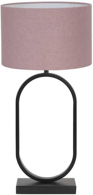 Light & Living Tafellamp Jamiri|Livigno Zwart|Roze Ø30x67cm