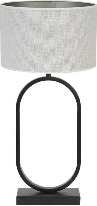 Light & Living Tafellamp Jamiri|Saverna Zwart|Eiwit Ø30x67cm