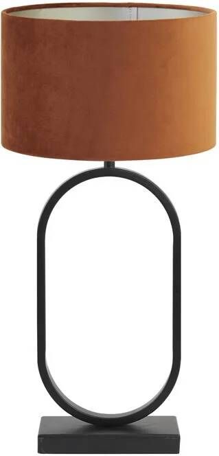 Light & Living Tafellamp Jamiri|Velours Zwart|Terra Ø30x67cm