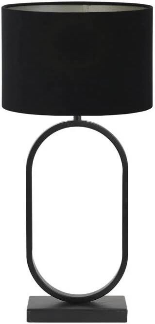 Light & Living Tafellamp Jamiri|Velours Zwart|Zwart Ø30x67cm
