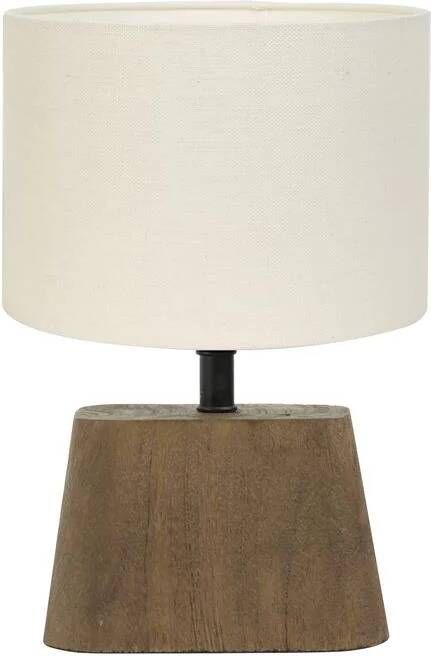 Light & Living Tafellamp Kardan|Livigno Hout|Eiwit Ø20x29cm