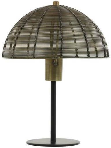 Light & Living Tafellamp 'Klobu' 25cm antiek brons+mat zwart