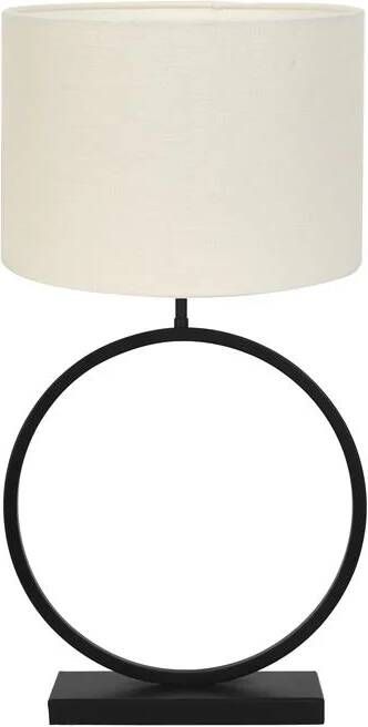 Light & Living Tafellamp Liva|Livigno Zwart|Eiwit Ø40x78 5cm