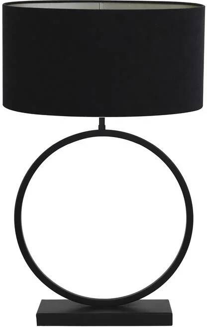 Light & Living Tafellamp Liva|Velours Ovaal Zwart|Zwart Ø21x70 5cm
