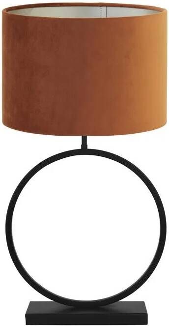 Light & Living Tafellamp Liva|Velours Zwart|Terra Ø40x78 5cm
