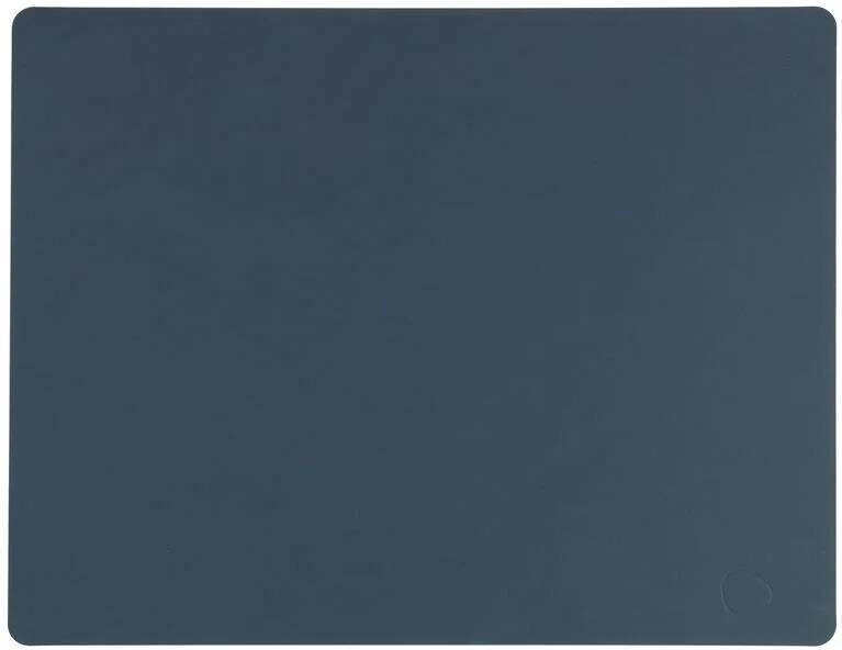 LIND DNA Placemat Nupo Leer Donker Blauw 45 x 35 cm