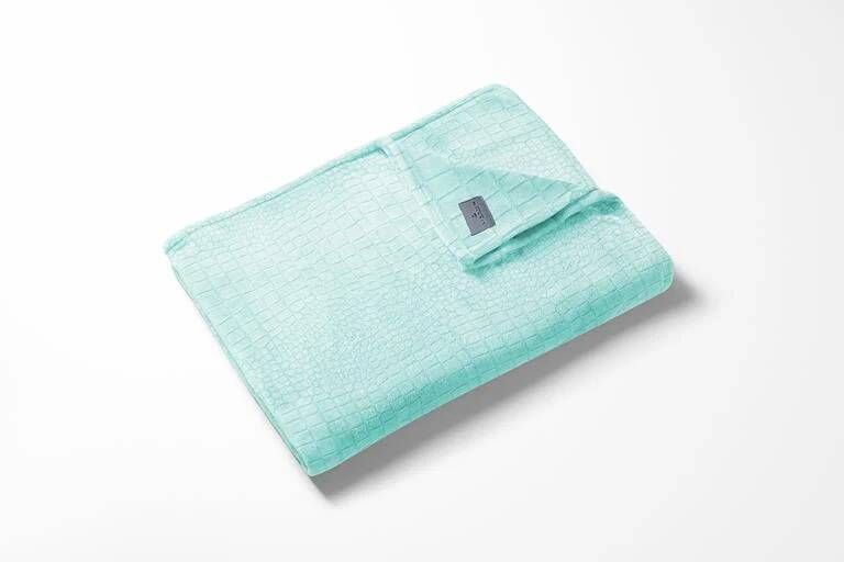 Linnick Flanel Fleece Deken Croco mint groen 140x200cm
